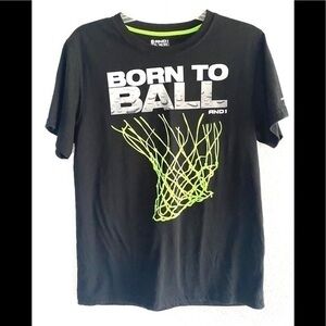 AND1 BORN TO BALL Youths black/green tee-shirt